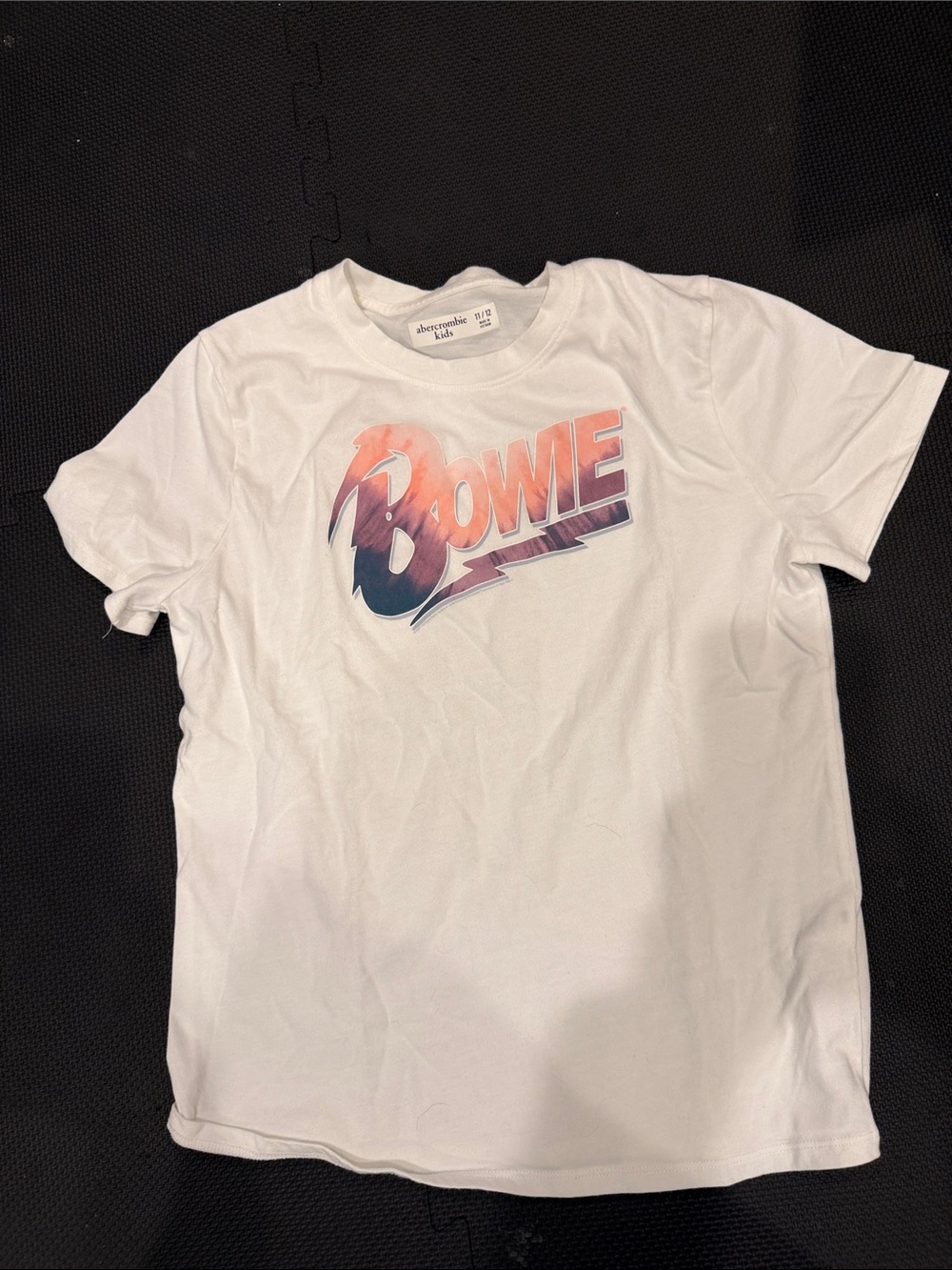 Abercrombie & Fitch White Bowie Gradient Logo Tee